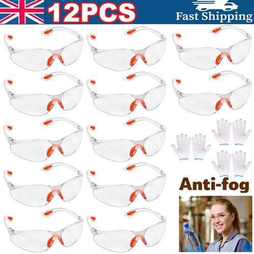 12x clear safety goggles - clear,